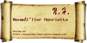 Neumüller Henrietta névjegykártya